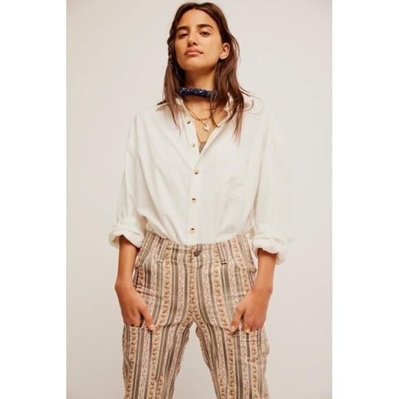 Free People We The Free Super Sonic Stripe Print Utility Pants S-6 NWT 282868 - Picture 4 of 9